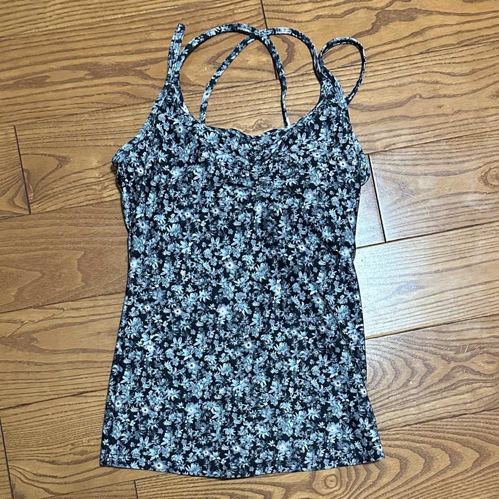 CALIA by Carrie Underwood Black and Blue Floral Camisole